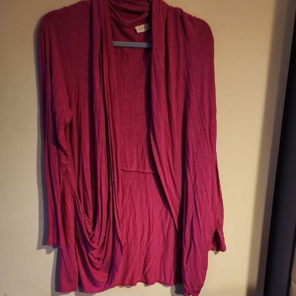 Logo Open Women's Pink Drape Cardigan Sweater Size Large - Picture 1 of 3